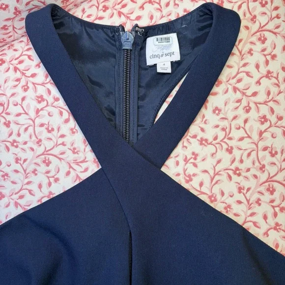 Cinq à Sept Dante Navy Halter Midi Dress - Picture 3 of 9